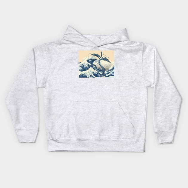 The Great Wave off Altissia Kids Hoodie by Silveretta